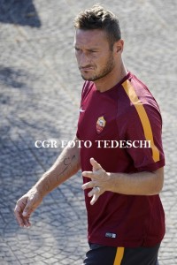 ALLENAMENTO APERTO ALLA STAMPA OGGI 28 AGOSTO 2014TOTTI (fotoTedeschi)